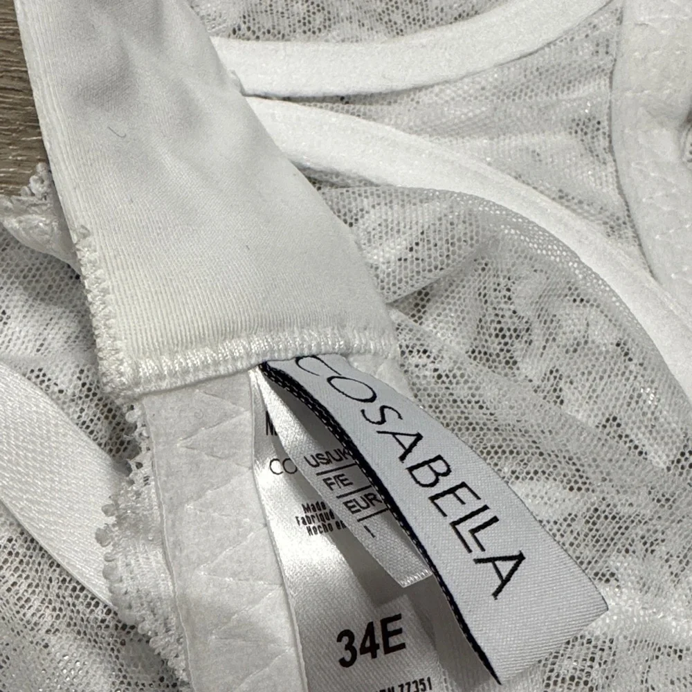 Cosabella White Lace Balconette Bra, 34E - Picture 4 of 6